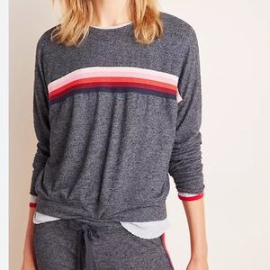 Sundry Shauna Striped lightweight gray sweatshirt M